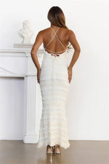 Dream Girl Energy Crisscross Back Maxi Dress Cream